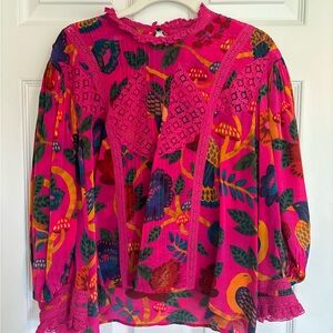 FARM rio pink & mushroom blouse 🌸